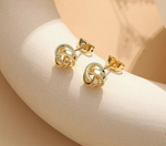 Gold plated push back waven ball stud AS-ER4490-3
