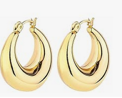 Hinged Hoop - 14K Gold/Silver Lightweight Chunky Hoop