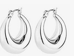 Hinged Hoop - 14K Gold/Silver Lightweight Chunky Hoop
