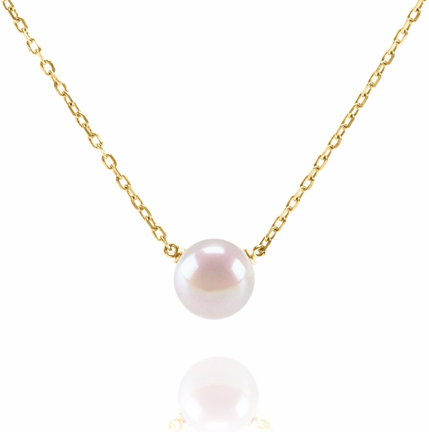 Freshwater Cultured Single Pearl Necklace Pendant | Gold Necklaces for Women