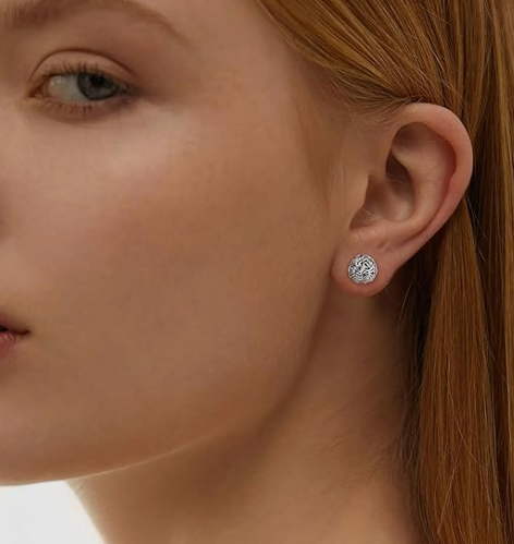 14K Gold and silver plated knot ball stud earring AS-ER4491