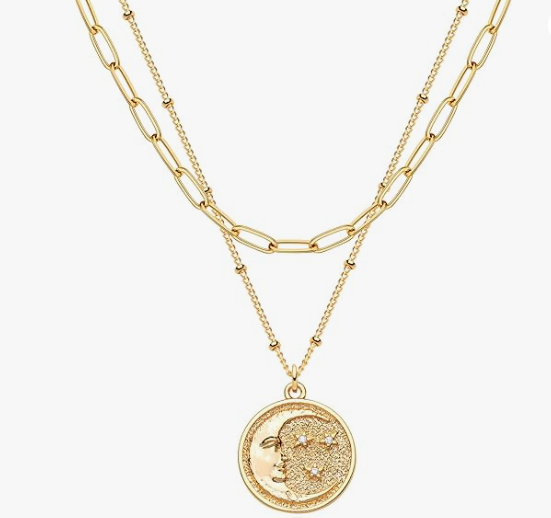 SAM-NCK-LAYER-CM 18K gold plated grass two layering Necklace