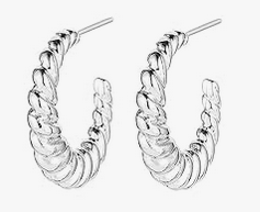 Hinged Hoop - 14K gold/silver plated twisted light weight hoop earring