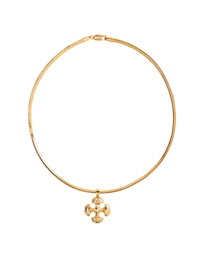 ANGELA – Hammered Cross Necklace